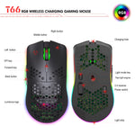 HXSJ T66 7 Keys Colorful Lighting Programmable Gaming Wireless Mouse, T66(White)