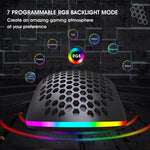 HXSJ T66 7 Keys Colorful Lighting Programmable Gaming Wireless Mouse, T66(White)