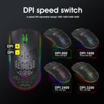 HXSJ T66 7 Keys Colorful Lighting Programmable Gaming Wireless Mouse, T66(White)