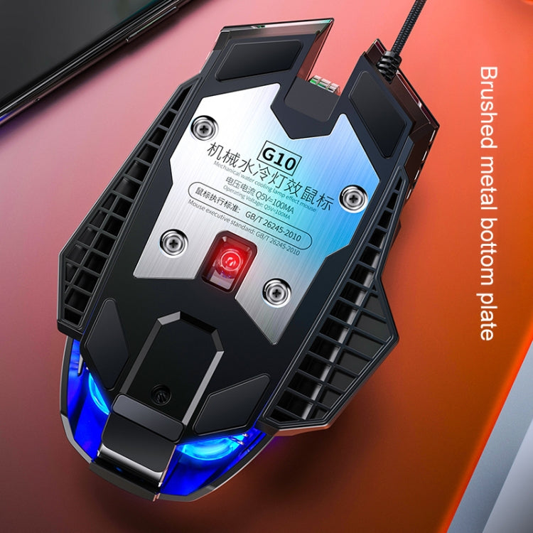 YINDIAO G10 7200DPI 7-modes Adjustable 7-keys RGB Light Wired Metal Mechanical Hard Core Macro Mouse, Style: Audio Version