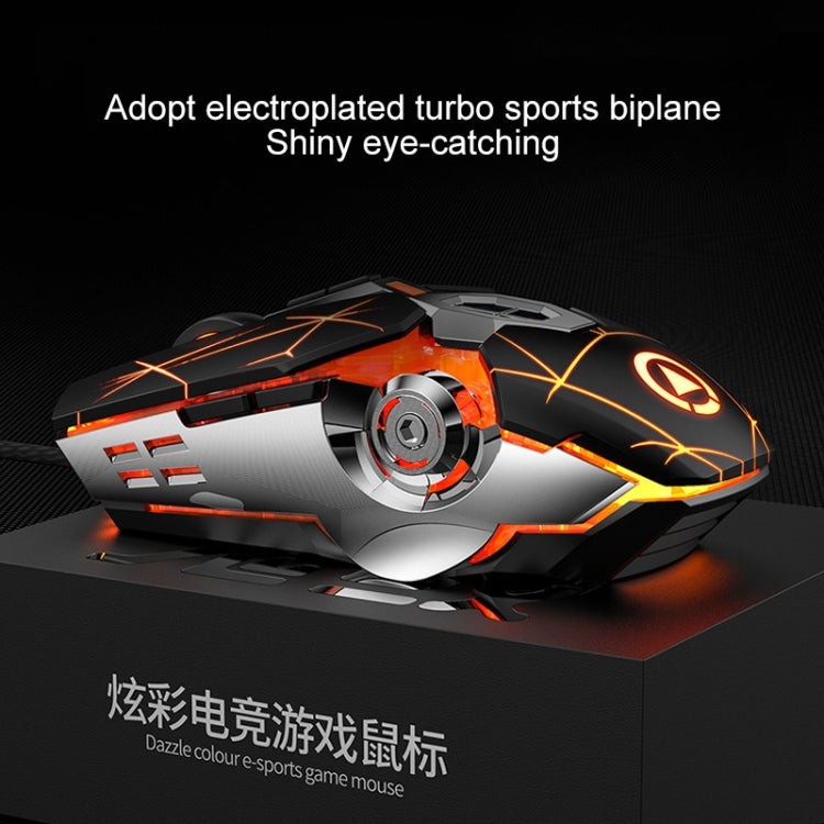 YINDIAO 3200DPI 4-modes Adjustable 7-keys RGB Light Wired Gaming Mechanical Mouse, Style: Silent Version, Style: Silent Version