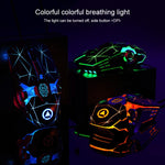 YINDIAO 3200DPI 4-modes Adjustable 7-keys RGB Light Wired Gaming Mechanical Mouse, Style: Silent Version, Style: Silent Version