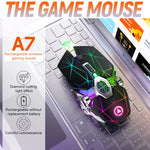 YINDIAO A7 2.4GHz 1600DPI 3-modes Adjustable 7-keys Rechargeable RGB Light Wireless Silent Gaming Mouse