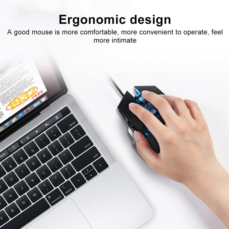 GM20 3200DPI 4-modes Adjustable 7-keys RGB Light Wired Gaming Mouse, GM20 Black, GM20 White