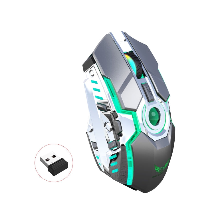 ZERODATE T30 2.4GHz 2400DPI Three-speed Adjustable RGB Backlight Wireless Optical Mouse, T30 White