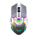 ZERODATE T30 2.4GHz 2400DPI Three-speed Adjustable RGB Backlight Wireless Optical Mouse, T30 White
