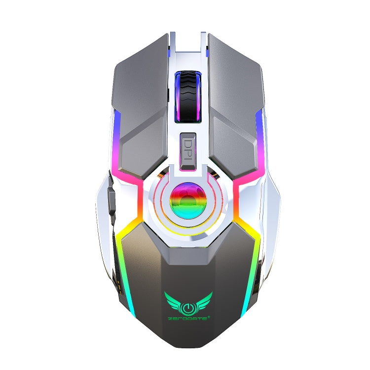 ZERODATE T30 2.4GHz 2400DPI Three-speed Adjustable RGB Backlight Wireless Optical Mouse, T30 White