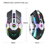 ZERODATE T30 2.4GHz 2400DPI Three-speed Adjustable RGB Backlight Wireless Optical Mouse, T30 White