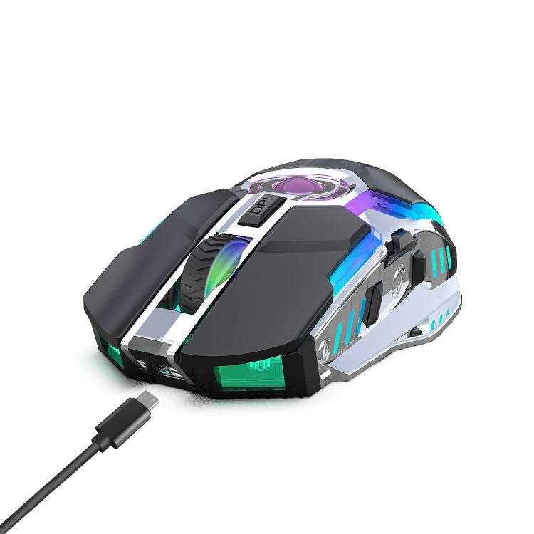 ZERODATE T30 2.4GHz 2400DPI Three-speed Adjustable RGB Backlight Wireless Optical Mouse, T30 White