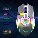 ZERODATE T30 2.4GHz 2400DPI Three-speed Adjustable RGB Backlight Wireless Optical Mouse, T30 White