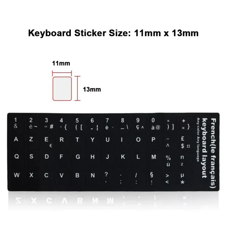 French Learning Keyboard Layout Sticker for Laptop / Desktop Computer Keyboard, French