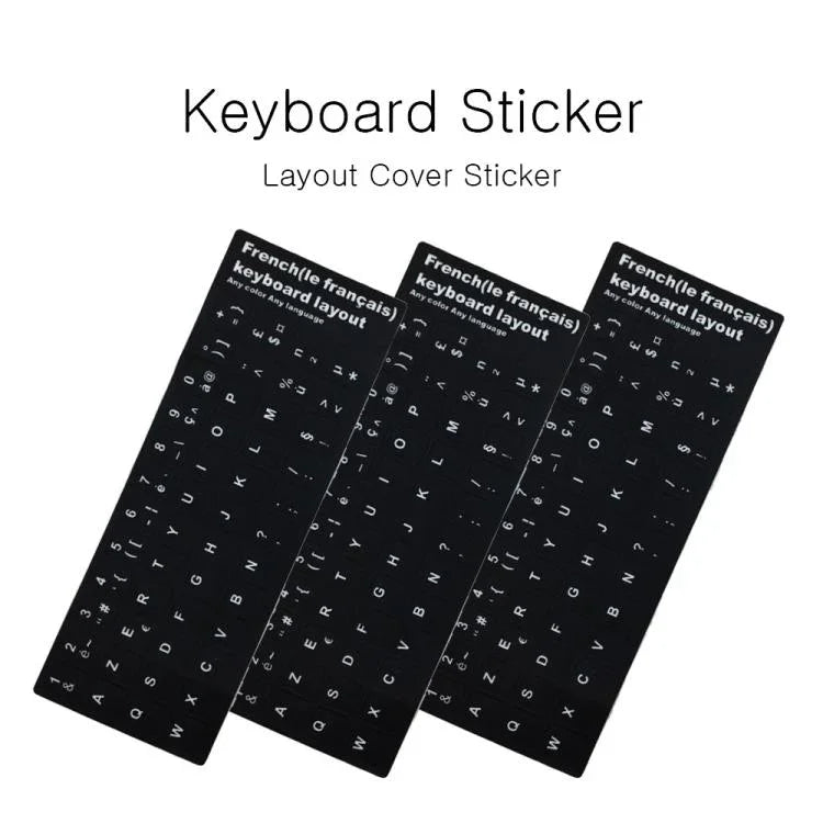 French Learning Keyboard Layout Sticker for Laptop / Desktop Computer Keyboard, French