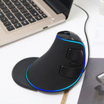 DELUX M618 Plus Wired Blue Version Optical Mouse Ergonomic Vertical Mouse 1600DPI, 1600DPI Wired