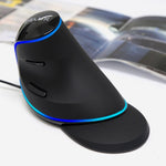 DELUX M618 Plus Wired Blue Version Optical Mouse Ergonomic Vertical Mouse 1600DPI, 1600DPI Wired