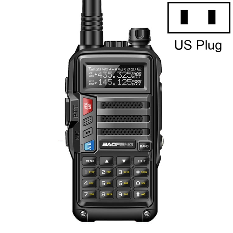 Baofeng BF-UV5R Plus S9 FM Interphone Handheld Walkie Talkie, US Plug, Red, US Plug, Silver, US Plug, Black, US Plug