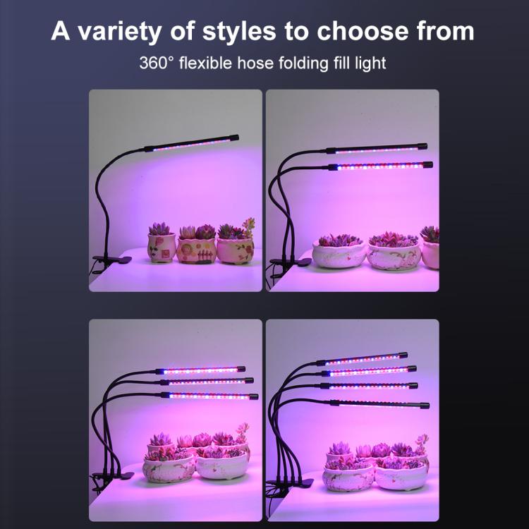 30W Triple Heads Adjustable Spectrum Timing LED Lamp for Plant Growth Lighting, USB Plug DC 5V, 30W