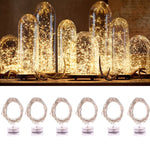 20 LEDs 2700-2900K Rope Fairy Light For Party / Holiday, Length: 2m, DC 6V, 6 PCS 2m
