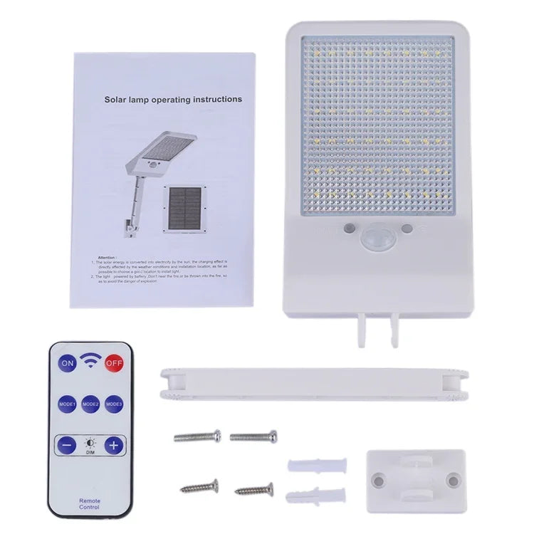 6W 800LM 48 LEDs Solar Remote Control Flat Lamp with Bracket