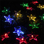 Star Shape 20 LEDs Outdoor Garden Christmas Festival Decoration Solar Lamp String