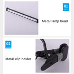 مصباح مكتب LED بقوة 8 واط قابل للطي وقابل للتعديل لحماية العين، نسخة قابلة للتوصيل عبر USB (أبيض)، نسخة قابلة للتوصيل عبر USB (أسود)