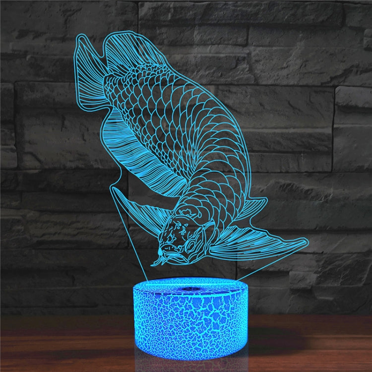 Fish Shape 3D Colorful LED Vision Light Table Lamp, 16 Colors Remote Control Version, 16 Colors Remote Control Version