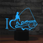 Fishing Shape 3D Colorful LED Vision Light Table Lamp, USB & Battery Version, USB & Battery Version