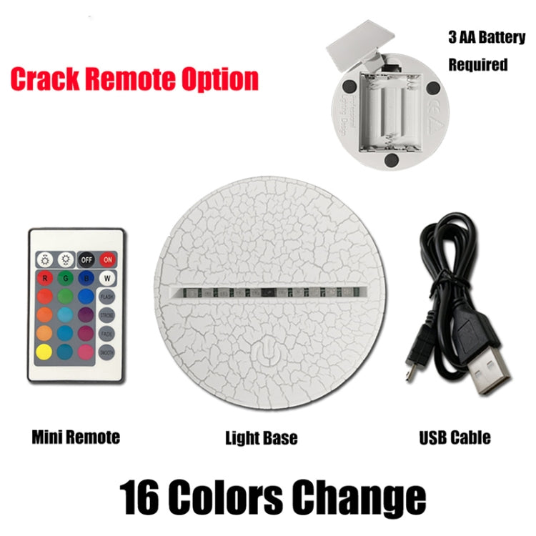 Fishing Shape 3D Colorful LED Vision Light Table Lamp, Crack Remote Control Version, Crack Remote Control Version