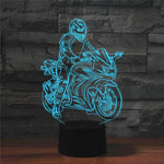 Motorcycle Shape 3D Colorful LED Vision Light Table Lamp, USB Touch Version, USB Touch Version