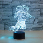 Astronaut Shape 3D Colorful LED Vision Light Table Lamp, 16 Colors Remote Control Version, 16 Colors Remote Control Version
