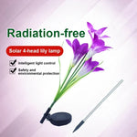 Simulated Lily Flower 4 Heads Solar Powered Outdoor IP55 Waterproof LED Decorative Lawn Lamp, White Light, White Light