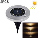 2 PCS 12 LEDs Solar Powered Buried Light Under Ground Lamp IP65 Waterproof Outdoor Garden Street Light, 12 LEDs