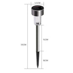 10 PCS Solar Energy Outdoor Lawn Lamp Stainless Steel IP65 Waterproof LED Decorative Garden Light