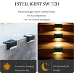 12 PCS Solar Powered LED Outdoor Stairway Light IP65 Waterproof Garden Lamp, Warm White Light, 12 PCS Black, 12 PCS Brown