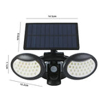 56 LEDs Home Lighting Integrated Courtyard Waterproof Double Heads Rotatable Solar Wall Light Street Light, 56 LEDs