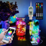 Christmas Decoration USB Copper Wire String Light Remote Controller & Bluetooth Mobile APP Control, Length: 5m 50 LEDs, Remote Controller & APP Control, Length: 5m 50 LEDs