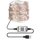 Christmas Decoration RGB Copper Wire String Light Bluetooth Mobile APP Control, Length: 10m 100 LEDs, 10m 100 LEDs
