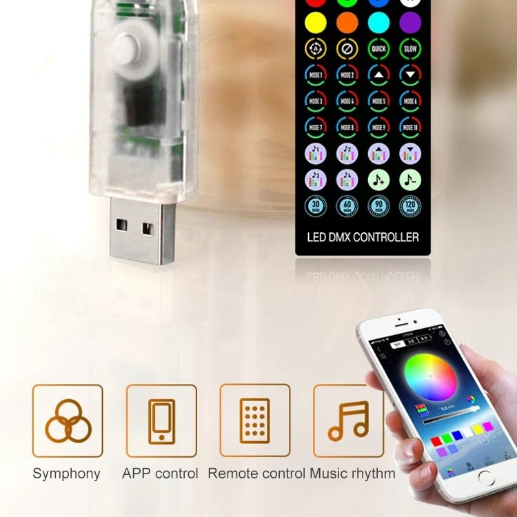 Christmas Decoration USB Copper Wire String Light Remote Controller & Bluetooth Mobile APP Control, Length: 20m 200 LEDs, Remote Controller & APP Control, Length: 20m 200 LEDs