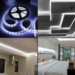 2 قطعة شريط إضاءة LED أبيض قابل للتعتيم 2835 SMD بدون غلاف، 60 مصباح LED/متر، الطول: 5 متر، 12 فولت 2 أمبير 100-240 فولت