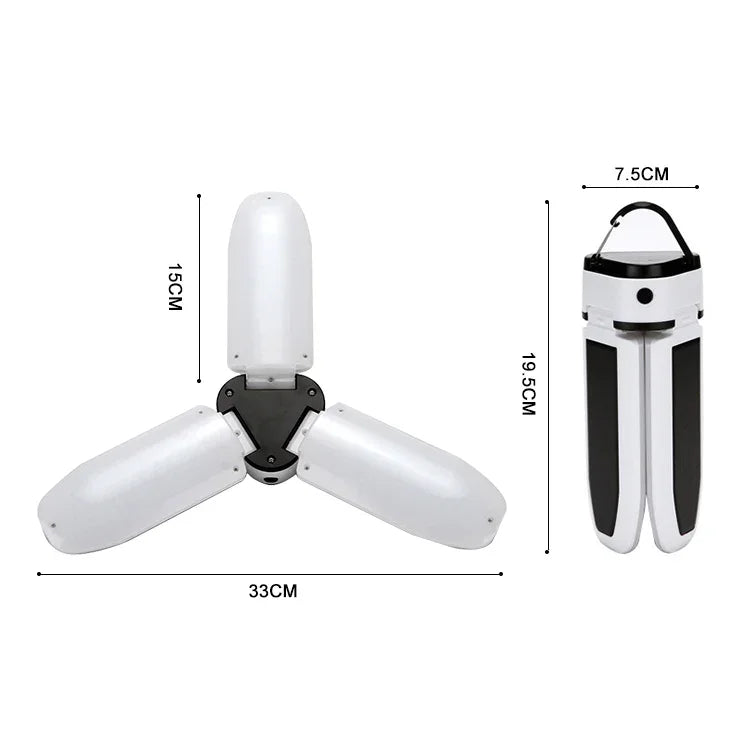 Multifunctional Solar USB Charging 60 LED Trefoil Camping Lamp Outdoor Tent Portable Lamp Flashlight  Emergency Light Bulb Light, Style: Solar, Style: Solar