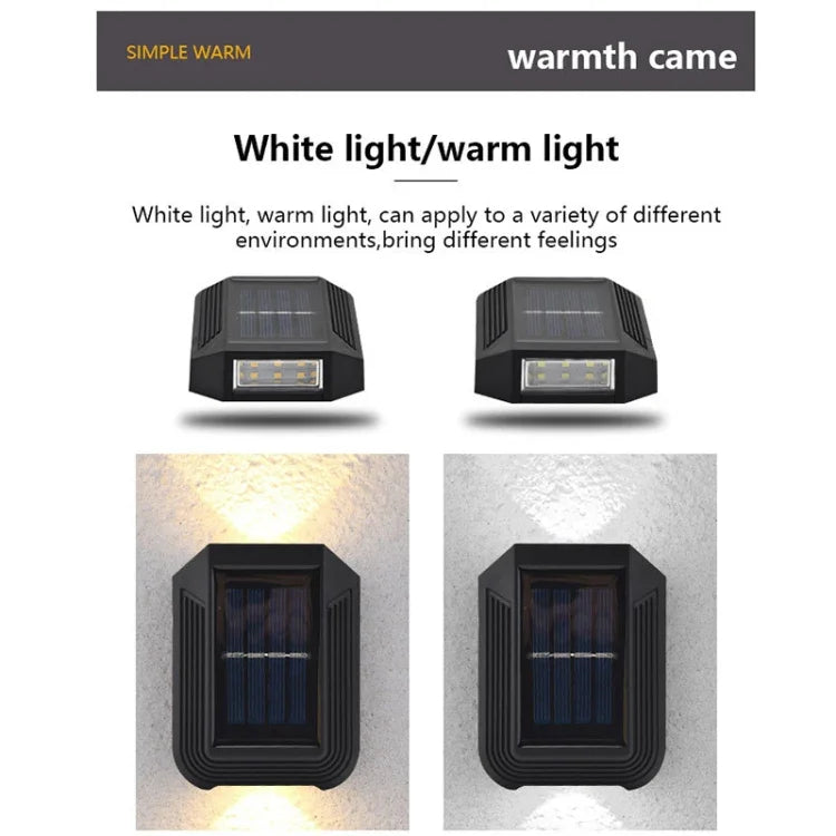 6 LED Solar Wall Lamp Outdoor Decorative Garden Up And Down Light