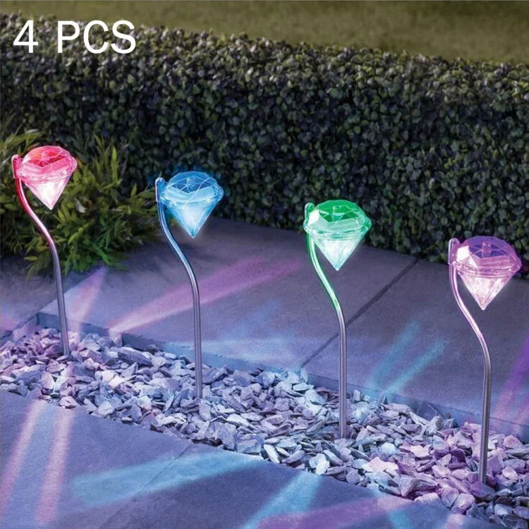Outdoor Garden Landscape Path Decorative Diamond Lights, Random Color Delivery