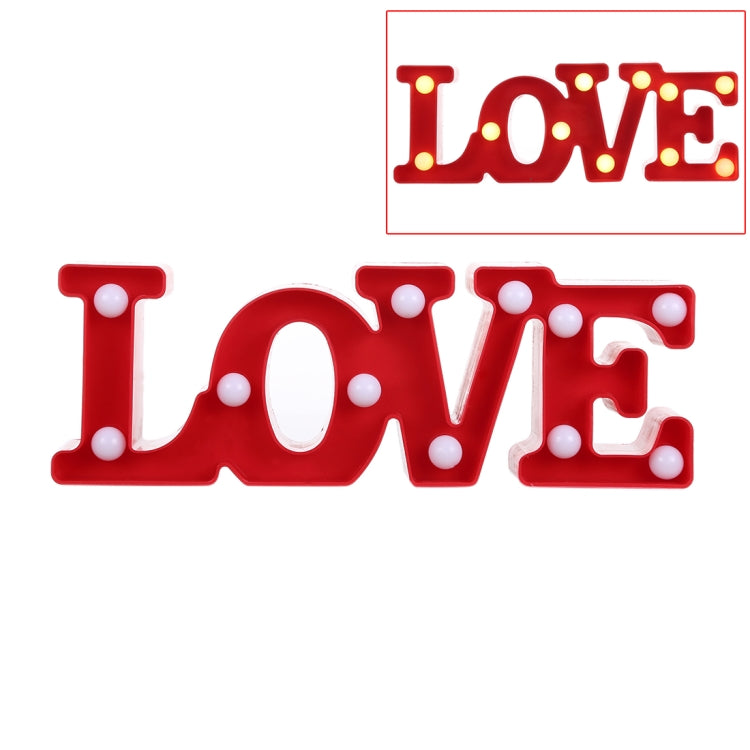 2 x AA Batteries Powered Party Festival Table Wedding Lamp Night Light, LOVE(Red), LOVE(White)