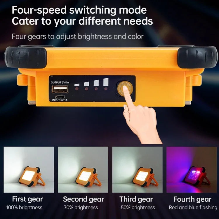 50W 32 LEDs Solar Portable Camping Light Magnetic Lighting Emergency Light with Four Levels of Brightness & Power Bank & Battery Indicator