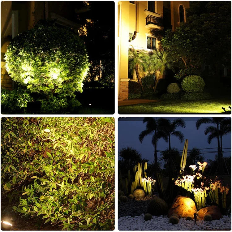 3W One for Three Solar Spotlight Outdoor IP65 Waterproof Light Control Induction Lawn Lamp, Luminous Flux: 300-400lm (RGB Cyclic Fixation), One for Three