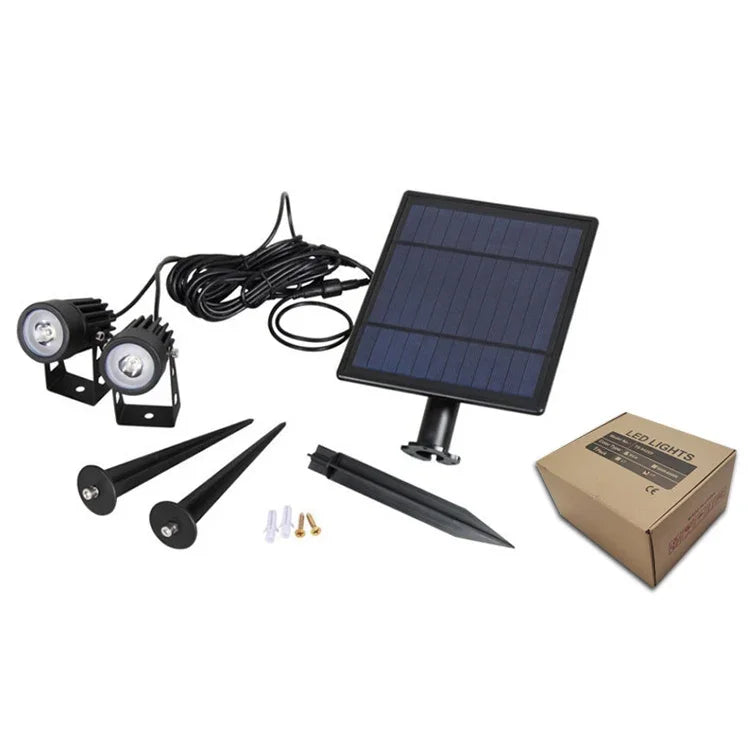 3W One for Three Solar Spotlight Outdoor IP65 Waterproof Light Control Induction Lawn Lamp, Luminous Flux: 300-400lm (RGB Cyclic Fixation), One for Three