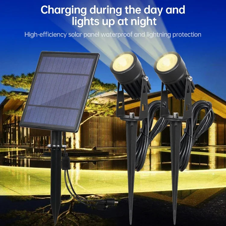 3W One for Three Solar Spotlight Outdoor IP65 Waterproof Light Control Induction Lawn Lamp, Luminous Flux: 300-400lm (RGB Cyclic Fixation), One for Three