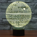 7 Colour Discoloration Creative Visual Stereo Lamp Desk Lamp Night Light, Death Star Style