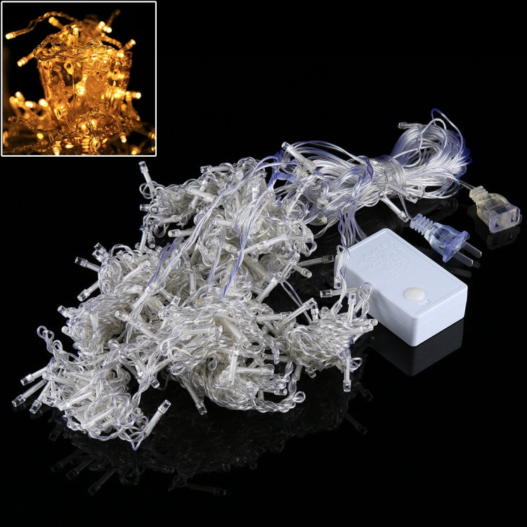 300 LEDs Curtain String Light with End Joint & Multi-function Controller & Memory Waterproof, US Plug, AC 110V, White Light US Plug, Warm White US Plug