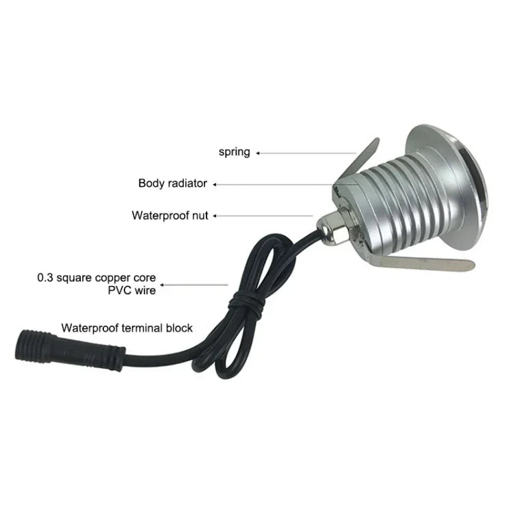 3W LED Embedded Polarized Buried Lamp IP67 Waterproof Turtle Shell Lamp Outdoor Garden Lawn Lamp, Warm Light 3000K Q3 Three-way Light, Warm Light 3000K Q3