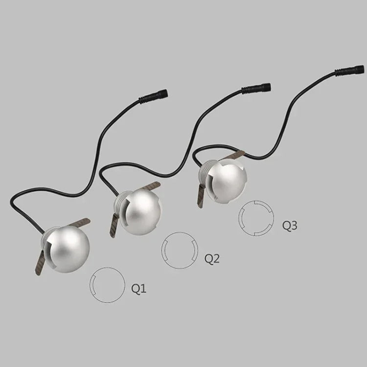 3W LED Embedded Polarized Buried Lamp IP67 Waterproof Turtle Shell Lamp Outdoor Garden Lawn Lamp, Warm Light 3000K Q3 Three-way Light, Warm Light 3000K Q3